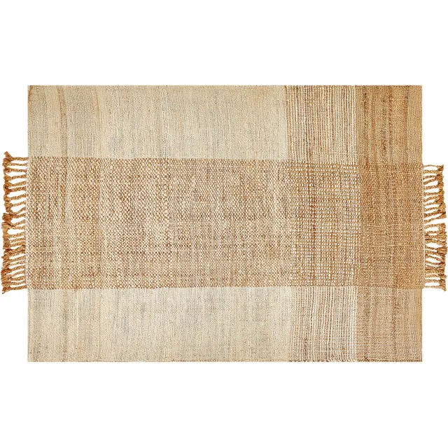 Beliani HAMZALAR - Modern vloerkleed - Lichtbeige - 140 x 200 cm - Jute