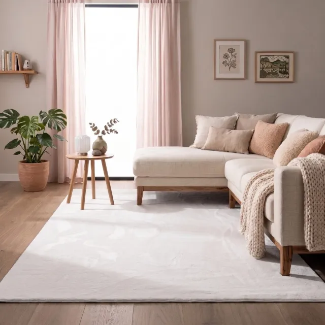 NATURL. Zacht laagpolig vloerkleed - Cozy Wit - 230x320cm