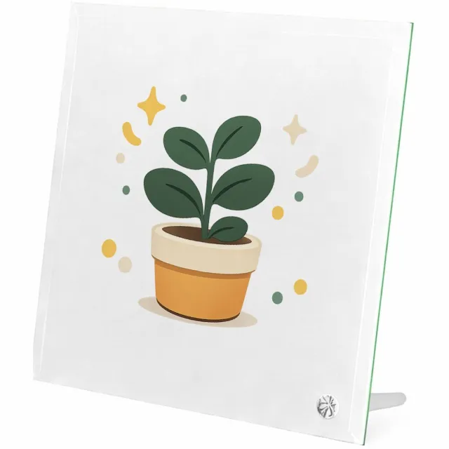 Mr Cadeautjes Glasframe 20 x 20 - design Een vrolijke bedankmok met een kleine, centraal geplaatste i | cadeau Wit