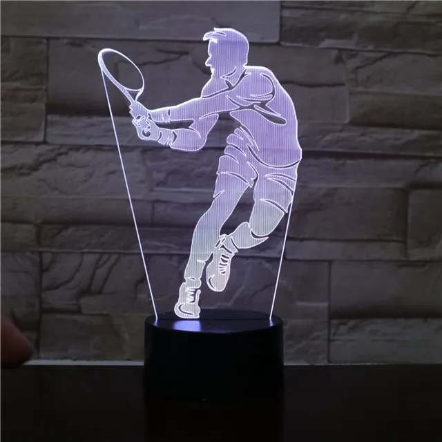 MC Living 3D Led Lamp Met Gravering - RGB 7 Kleuren - Tennis