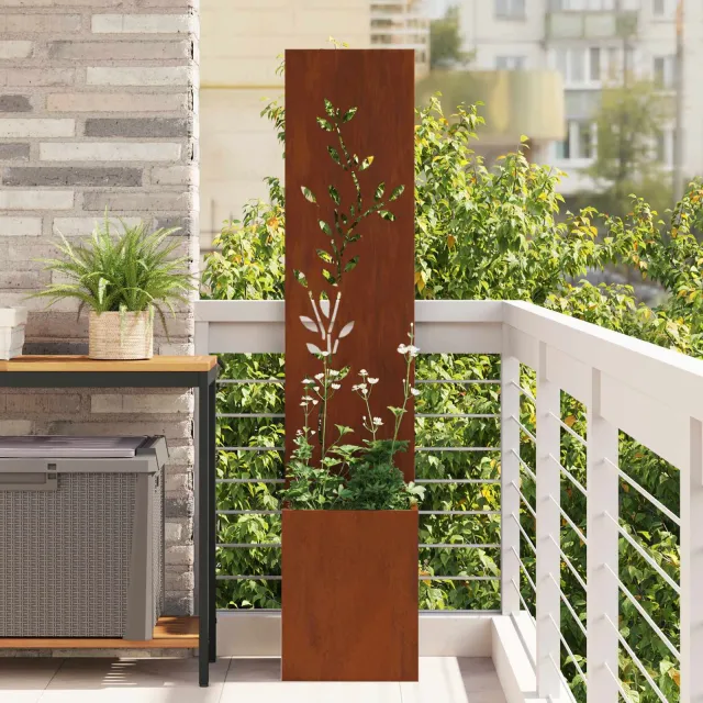 vidaXL Tuin Privacy Screen Roestig 32 x 32 x 150 cm Cortenstaal