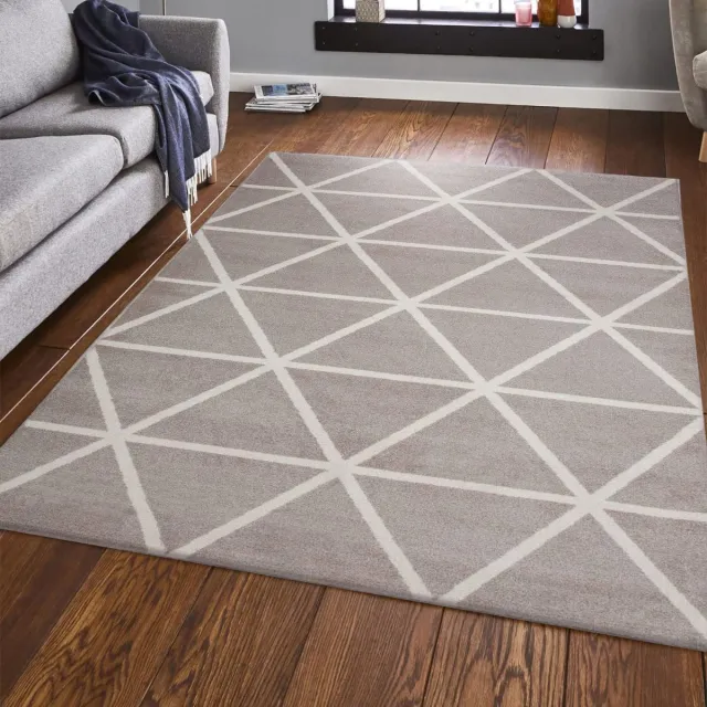 Ibenzoa Vloerkleed met Pastelkleurig Ruitdesign voor Stijlvolle Binnenruimtes in Diverse Kleuren en Formaten grijs