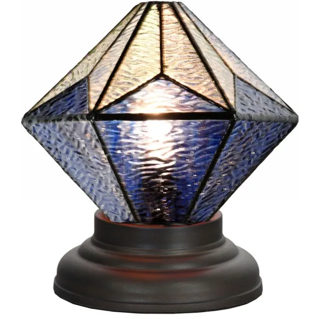 Coloured by Art Tiffany Lage Tafellamp Akira Blue - Art Deco Trade Blauw
