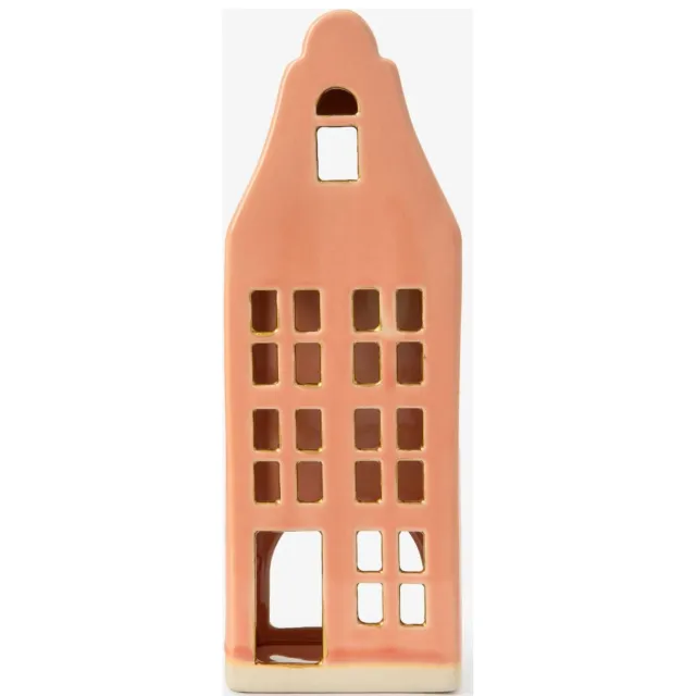 Sissy-Boy waxinelichthouder huisje met klokgevel (22 cm) Roze