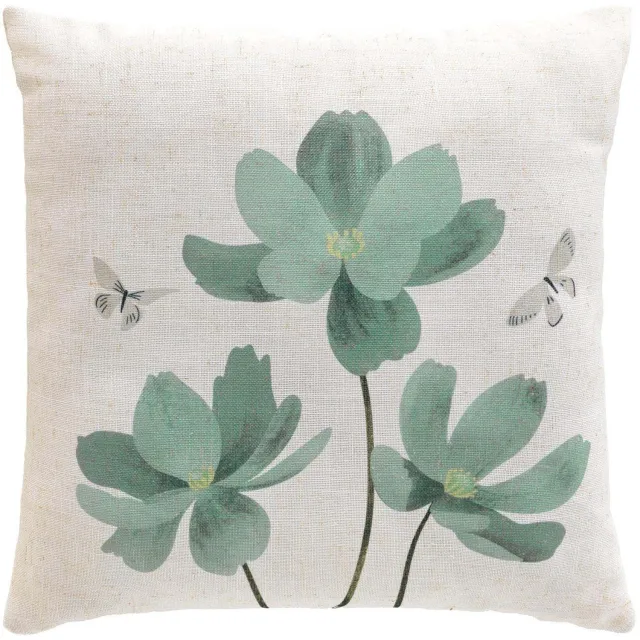 Douceur d intérieur Douceur d'intérieur - Decoratieve kussen met linnen effect, 45 x 45 cm, PALMIFLORE Multicolor
