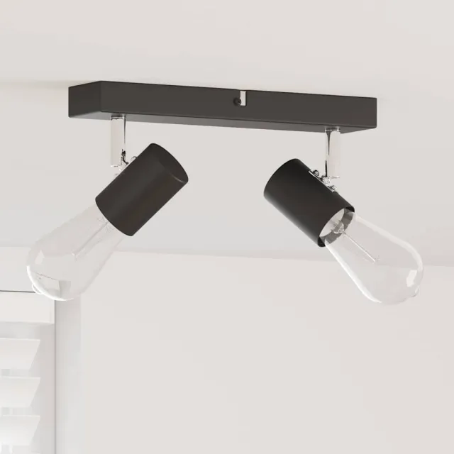 vidaXL Plafondspot met schijnwerpers Zwart 26 x 6,5 x 11,5 cm Metaal