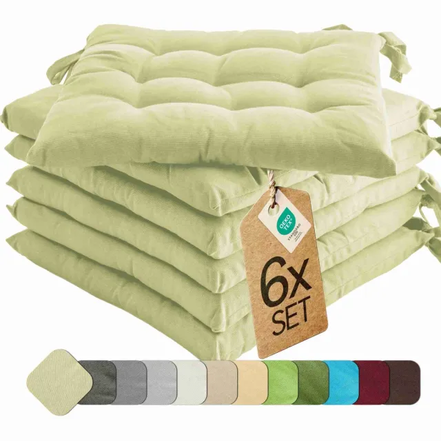 etérea Himmlische Qualität etérea Basic Zitkussen Stoelkussen - Seat Cushion 6 Stuk - 40x40 cm - Munt Groen
