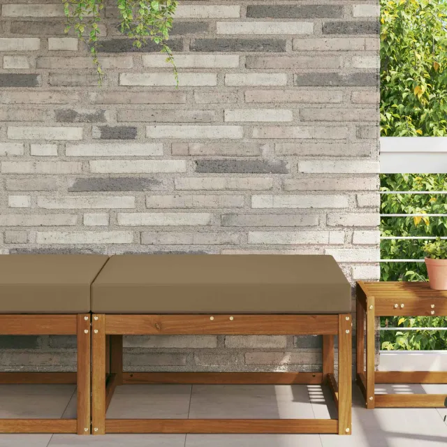 vidaXL Buiten bankkussen Stof Taupe 80 x 80 cm