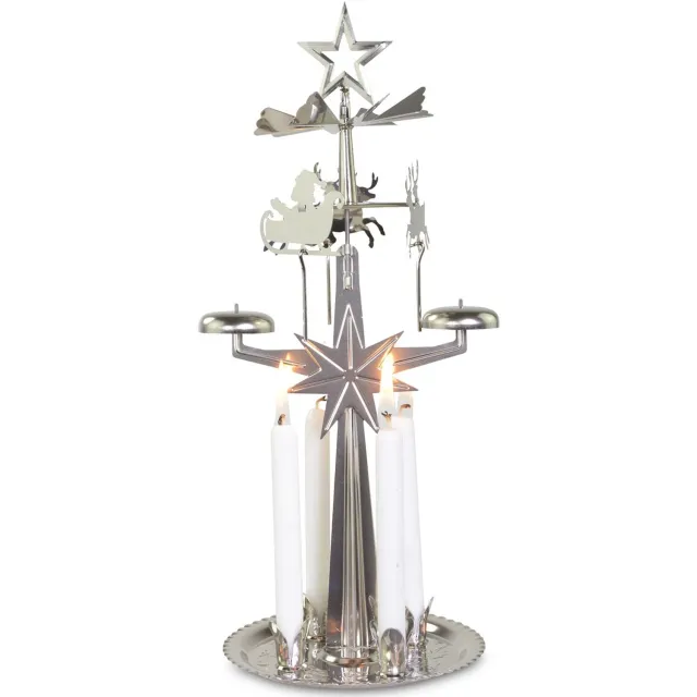 Riffelmacher & Weinberger Kerst kaarsencarrousel met ster zilver 30 cm