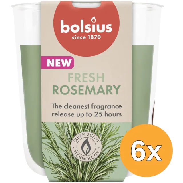 Bolsius 6x Bolsius Geurglas 80/73 True Scents Rosemary (1 stuk)