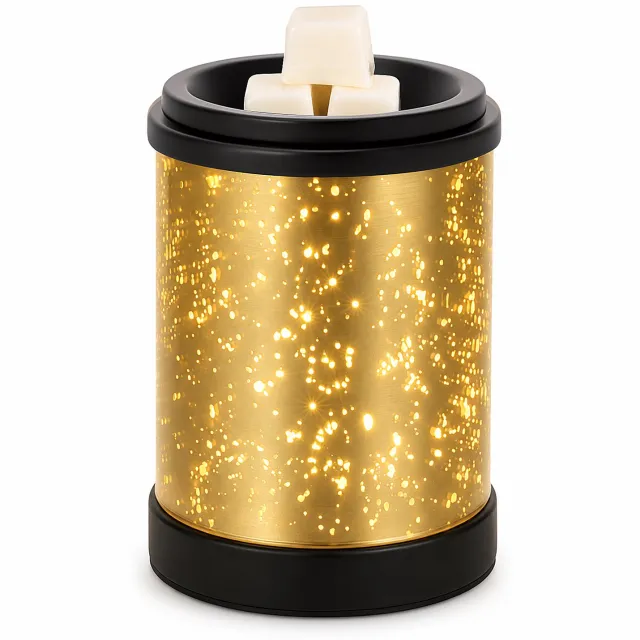 Lemlit Elektrische Wax Melter - Sneeuwvlok Design - Warm LED Licht - Zwarte Metalen Geurbrander voor Wax Melts en Geurblokjes Zwart-1