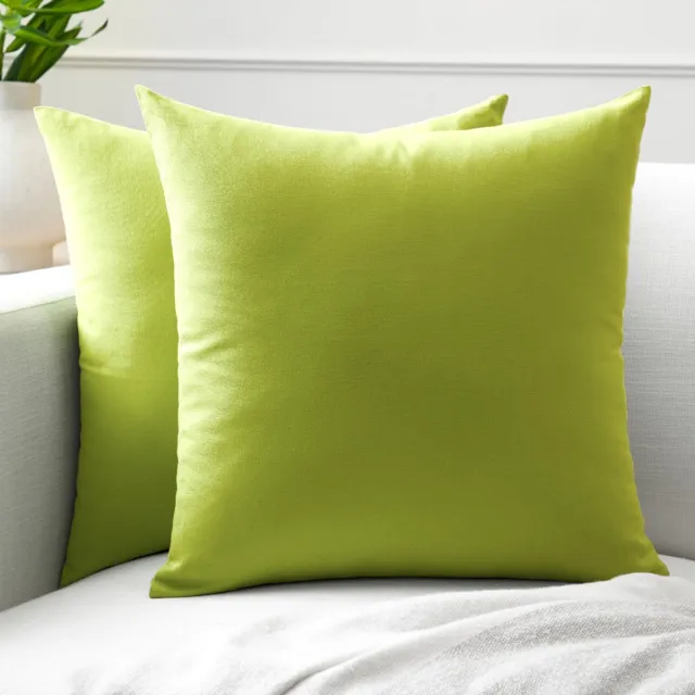 EnCasa Kussenhoes - Katoen - Zonder Vulling - 18x18 inch Limoen groen