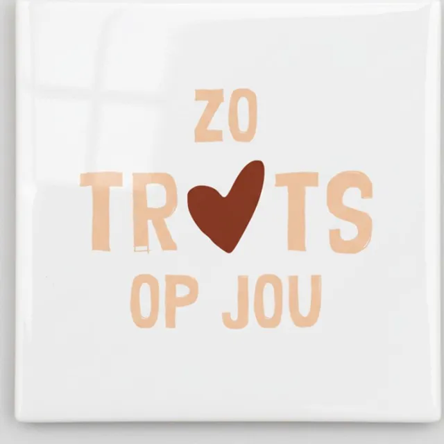 Nevolis Zo Trots Op Jou Decoratieve Tegel – Warme Bemoedigende Tekst Wanddecoratie – Keramische Tegel 15 × 15 cm Multi Color