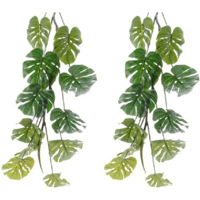 Decoris Everlands Monstera/gatenplant kunstplant slinger - 3x - 180 cm - groen