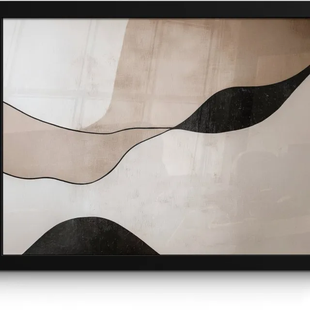 FrameYourWall Poster in lijst - Fotolijst 40x30 cm - Posters - Contourlijnen - Abstracte landschap - Posterlijst zwart - Decoratie - Wanddecoratie woonkamer - Muurdecoratie slaapkamer
