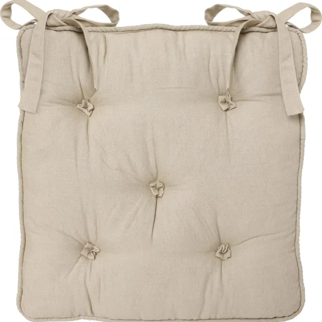 Atmosphera DELUXE Stoelkussen - Zitkussen - 40x40cm - 8cm dik - Beige