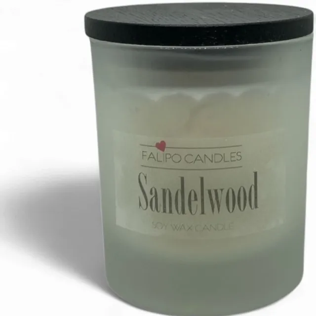 Falipo Candles Geurkaars Sandelwood (250ml) wit
