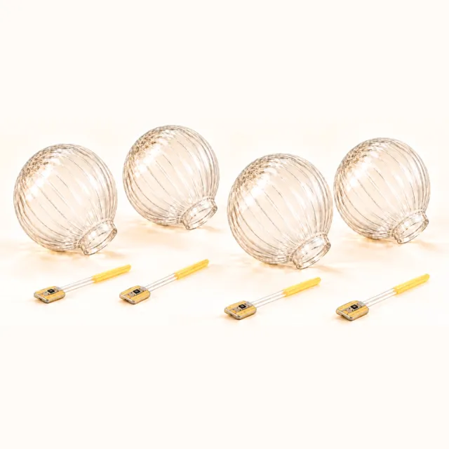 Homezie G60 Reservelampen | 4× LED Vervangingslampen | 2700K Warm Wit | Kunststof | Voor G60 Lichtsnoer | Tuinverlichting Buiten