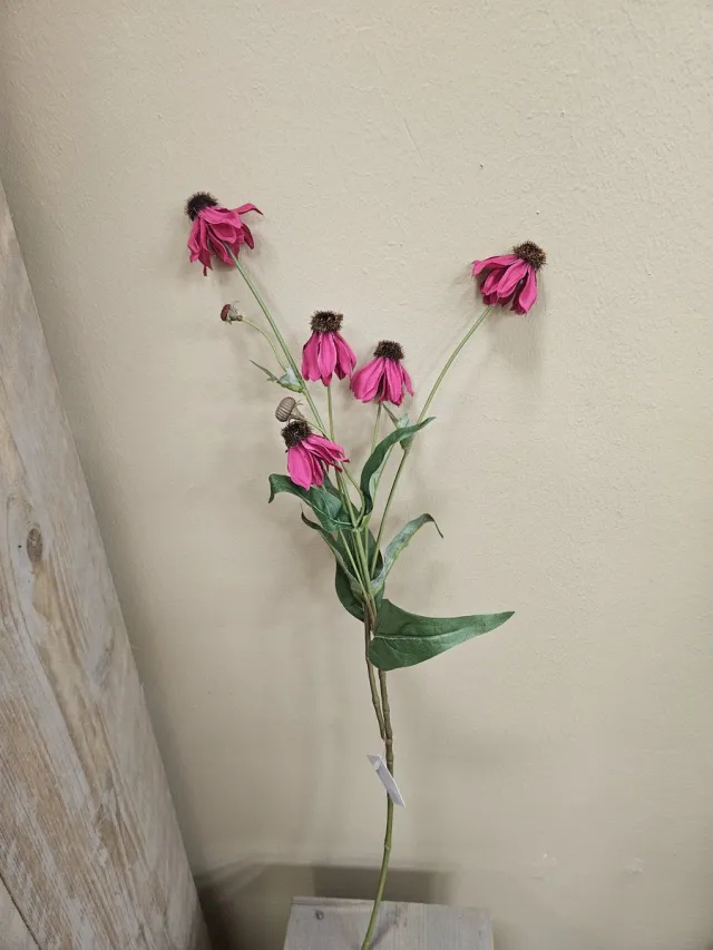 Vivelafleur Kunstbloem - Bloem - Echinea Bloeiend Cerise - L65cm Roze