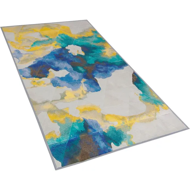 Beliani CEYHAN - Laagpolig vloerkleed - Donkerblauw - 80 x 150 cm - Polyester Meerkleurig