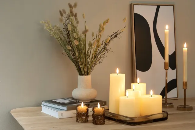 Lifa-Living Lifa Living Led kaars set/9 - Creme - Led kaarsen met bewegende vlam - op batterijen