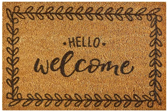 MD-Entree MD Entree - Deurmat - Kokosmat - Finesse - Hello - 40 x 60 cm Bruin