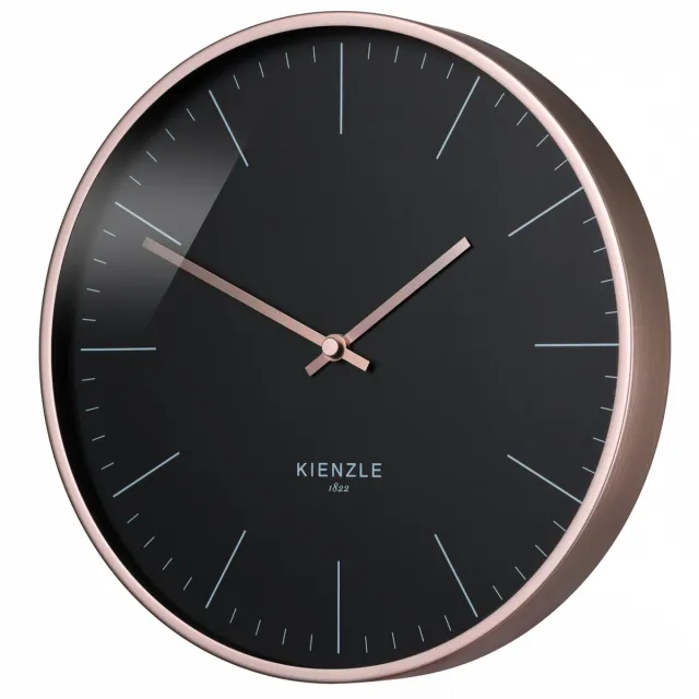 Bresser Kienzle Wandklok - Modern - 25cm - DCF - Roségoud - Zwart