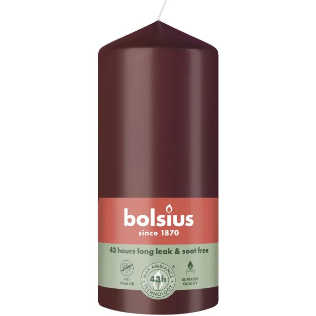 Bolsius Stompkaars 130/68 Velvet Red (1 stuk) Rood