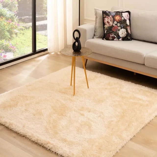 Tapeso Velvet vloerkleed vierkant - Posh champagne 280x280