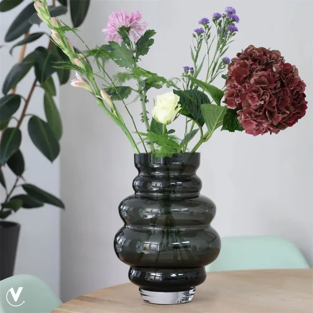 Vase The World Vaas Maputo | Small | Grijs - Grey | Ø18 x H24 cm