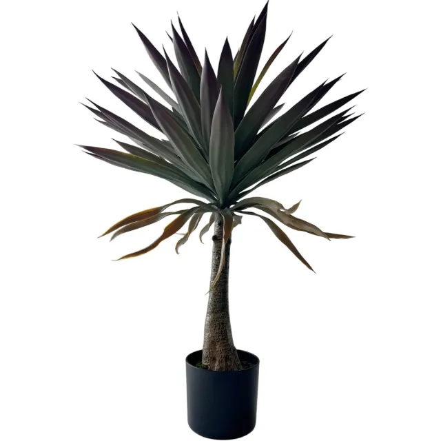 HEM Kunstplant Yucca Palm 90 cm Hoog – Realistisch Design in Zwarte Pot – Onderhoudsvrij Groen