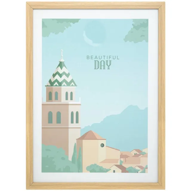 Atmosphera Créateur d'intérieur® Ingelijste poster in jaren '50-stijl FRANCOIS Multicolore