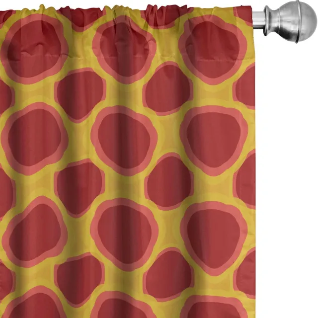 ABAKUHAUS Panelgordijnen – 2x75x225 cm – Microvezel – Halfdonker – Bloemen Aarde Geel Vermiljoen
