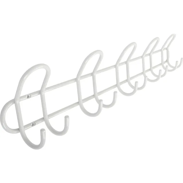 HOME It kapstok met 5 haken Ø8 mm x 68,5×6,5 x 13 cm wit