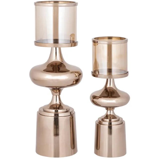 PTMD Windlicht Uvira - Bruin - 20x20x56cm