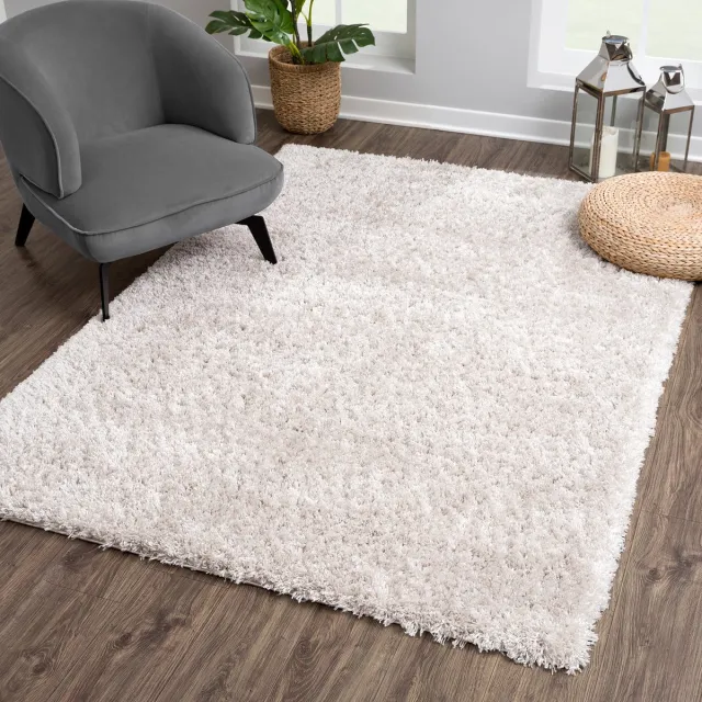 Muratap Porto Soft Fluffy Hoogpolig Vloerkleed Lichtgrijs- 80X150 CM