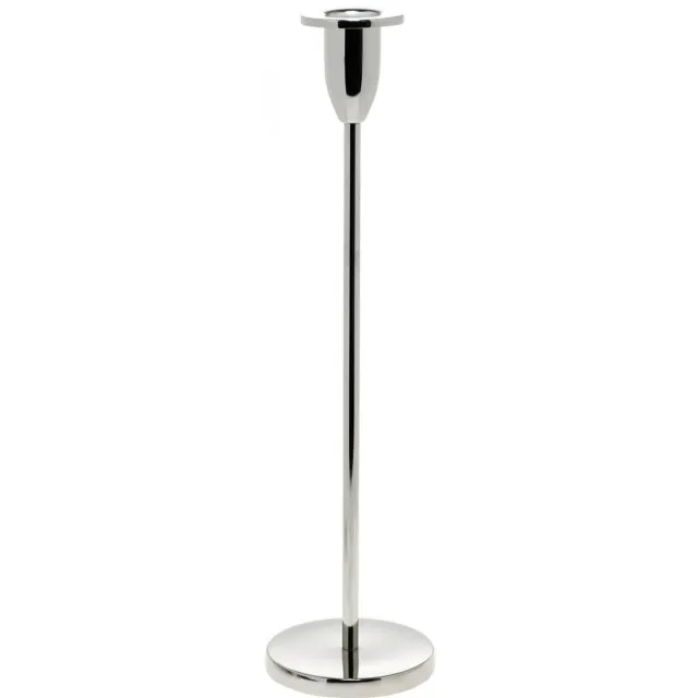 Flor und Decor Kandelaar zilveren metalen decoratie kandelaar voor stokkaarsen H31cm