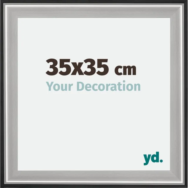 yd. Your Decoration - Fotolijst 35x35 cm - Hout - Zwart Zilver Gepolijst - Birmingham