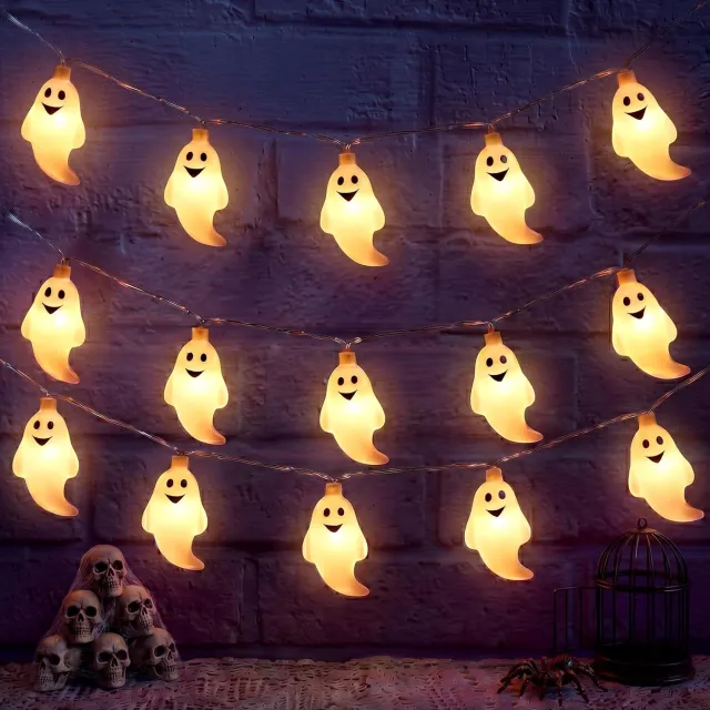 Bomclap 3m 20 LED Halloween spooklichtslinger – werkt op batterijen, LED-lichtslinger met warm licht – decoratie voor feestjes, slaapkamers en binnenshuis – Halloween-decoratie