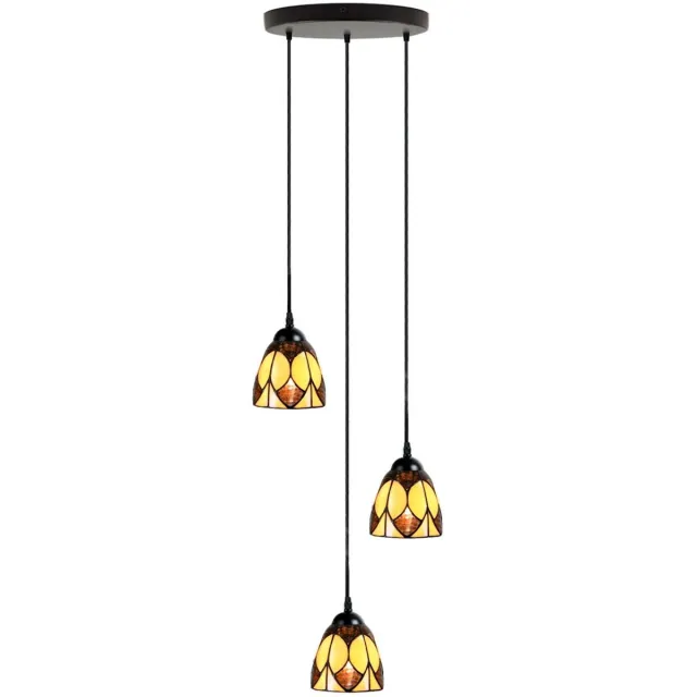 Coloured by Art Tiffany Kroonluchter Parabola Small 3 - Art Deco Trade Bruin
