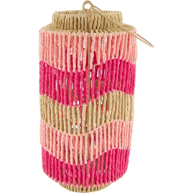 Dijk Lantaarn | touw met glas | Roze & Naturel