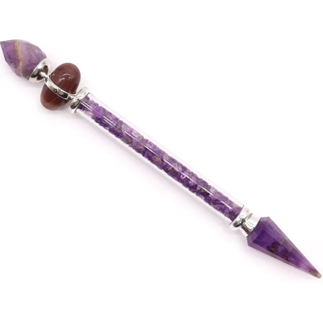 Ancient Wisdom Shiva Lingam Toverstaf - Amethist - Succes multicolor