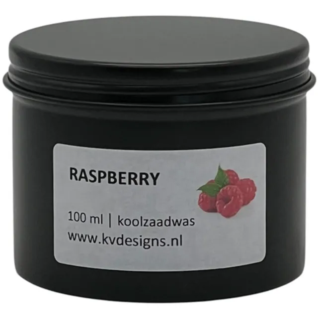 KV designs Geurkaars 100ml – Raspberry – Handgemaakt van Koolzaadwas – 40 branduren – KV DESIGNS
