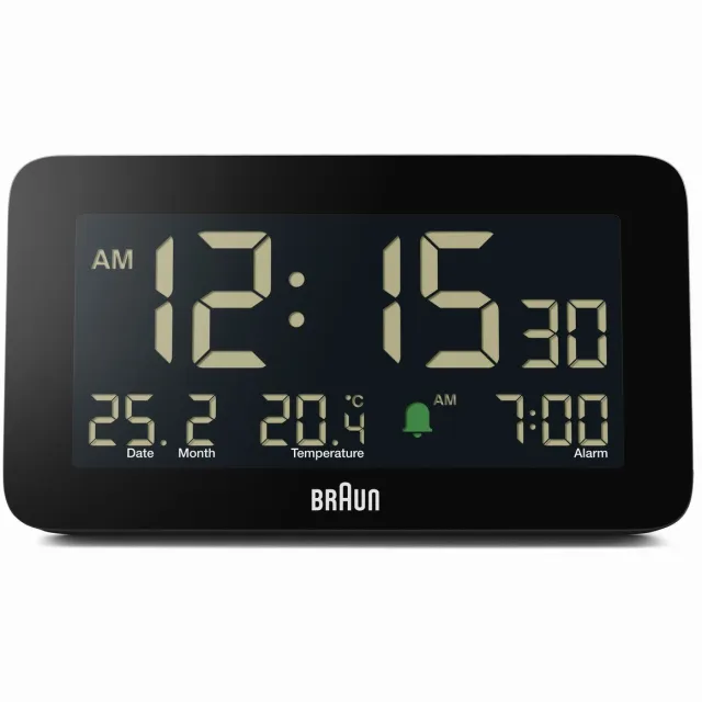 Braun BC10B - Wekker - Digitaal - Alarm - Achtergrondverlichtig - Tijdsaanduiding - 12/24 - Datumaanduiding - Temperatuuraanduiding - Snooze - Zwart