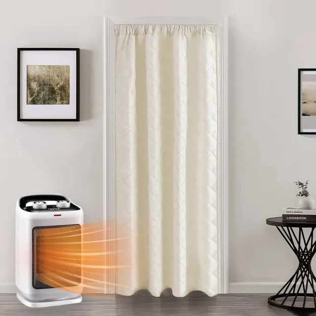MUPOO Isolerende Thermische Gordijnen Kant en Klaar 280gsm met Plooiband-Verduisterend 50%-6-in-1 Ophanging-Gewatteerde Zware Stof-Tegen Tocht&Hitte-Privacy&Geluidsdempend-Voor Thuis,Kantoor&Hotel-Beige-140x175cm-2 Stuks Beige-2 stucks