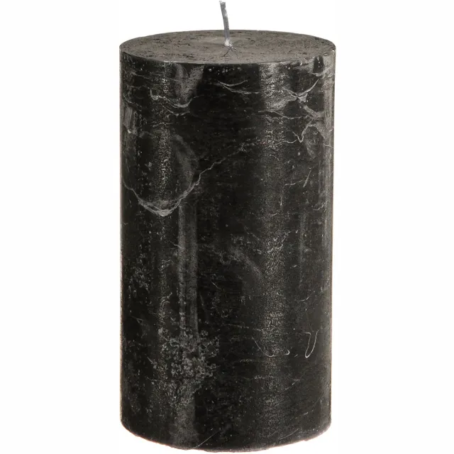 Viana Zwarte pilaarkaarsen 85×150mm 2 stuks, door en door geverfd, elegant v