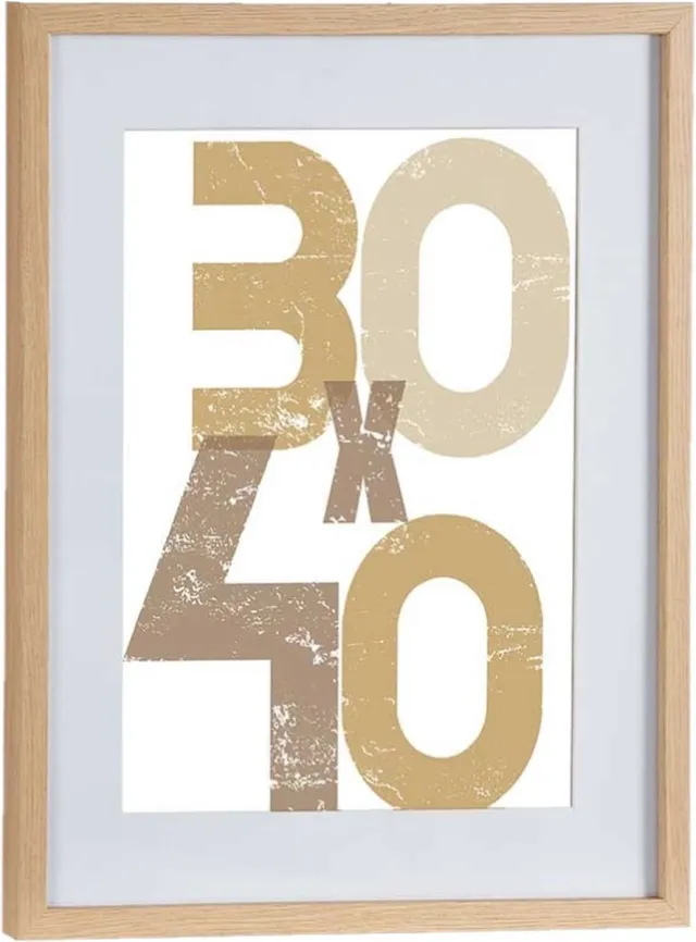 Arte r Houten fotolijst - bruin - 40 x 50 cm - fotolijstje - met passe-partout - decoratie