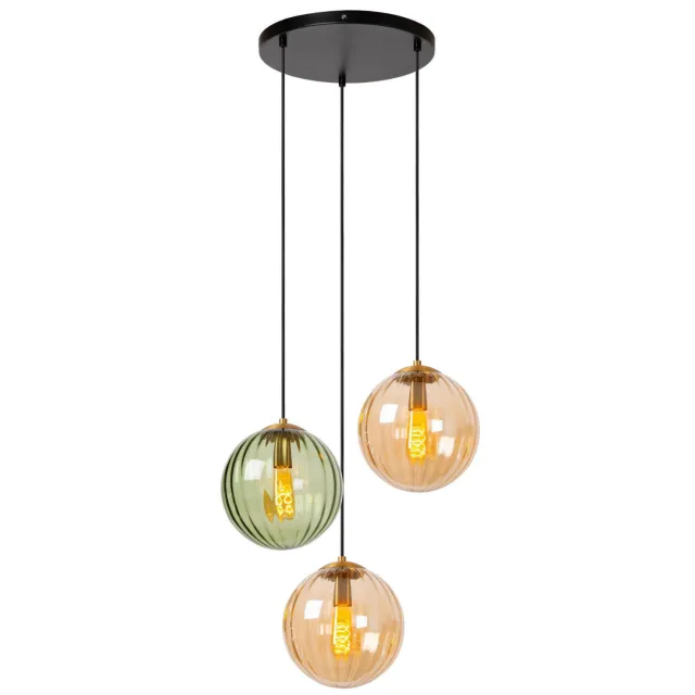 Lucide MONSARAZ - Hanglamp - Ø35 cm - 3xE27 - Groen