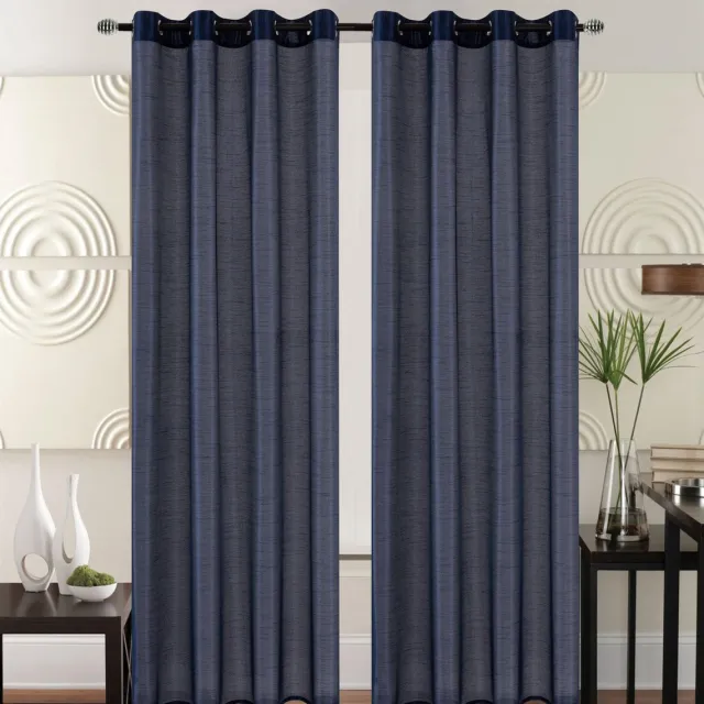 Sb Kant en Klaar Vitrage Gordijn - Met Ringen - 140x240 cm - Marineblauw