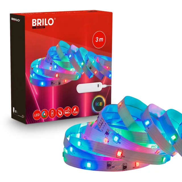 B.K.Licht BRILONER - LED Strip oplaadbaar - 3 meter - led-strips met batterij - ledstrips voor binnen - RGB wit
